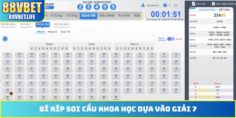 Bí kíp soi cầu khoa học dựa vào giải 7